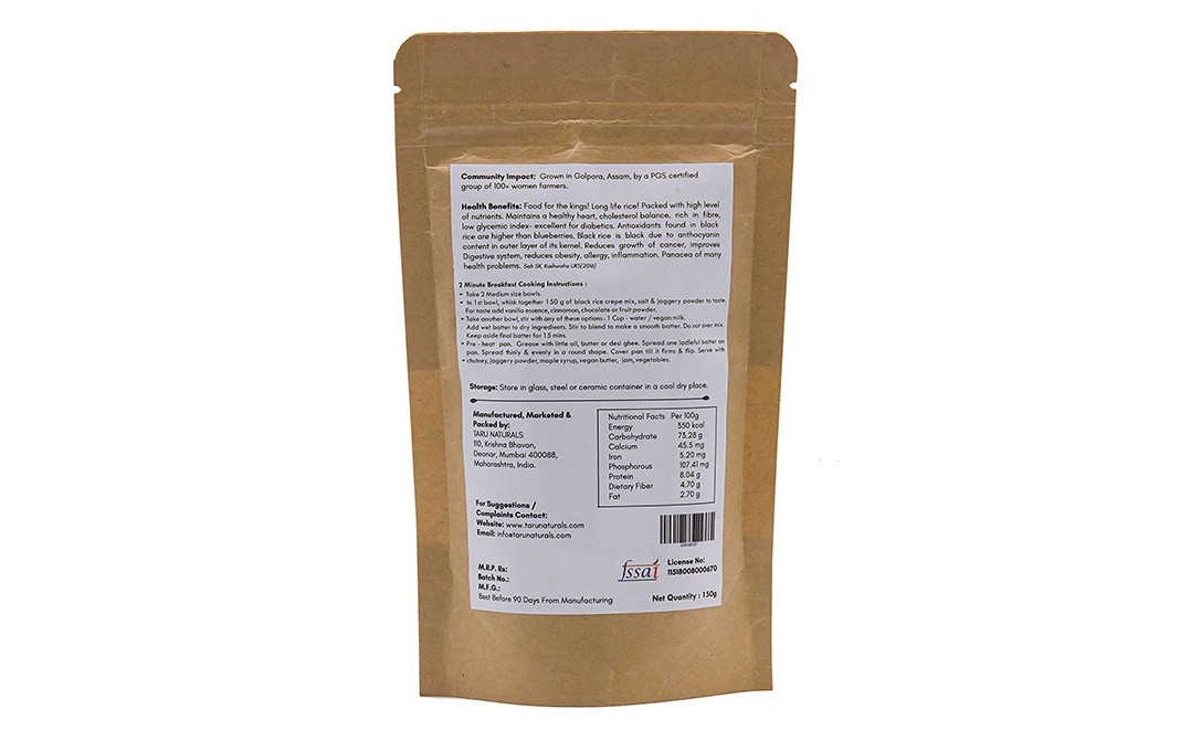 Taru Black Rice Crepe Premix   Pack  150 grams